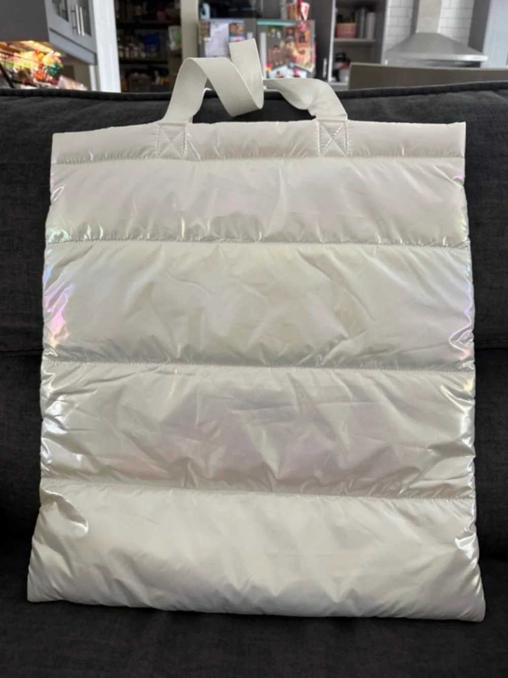 Bath & Body Works Winter Glow Bundle: Iridescent Puffer Tote & 3-Wick Candle - Picture 3 of 4